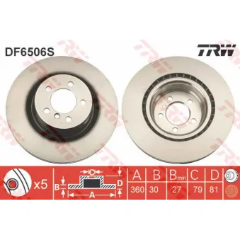 TRW DF6506S - Jeu de 2 disques de frein avant