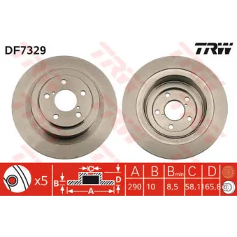 TRW DF7329 - Jeu de 2 disques de frein arrière