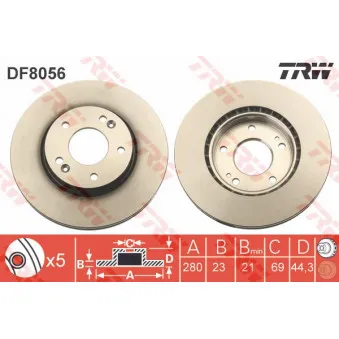 TRW DF8056 - Jeu de 2 disques de frein avant