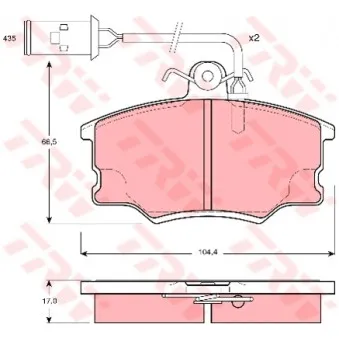 TRW GDB1054 - Jeu de 4 plaquettes de frein avant