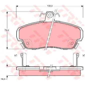 Jeu de 4 plaquettes de frein avant TRW OEM gbp90321af