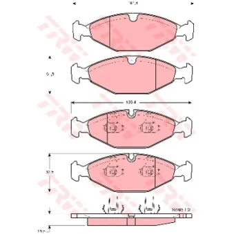 Jeu de 4 plaquettes de frein avant TRW OEM JLM11058