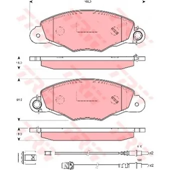 Jeu de 4 plaquettes de frein avant TRW OEM 425184