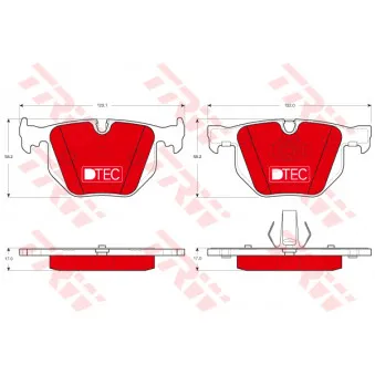 Jeu de 4 plaquettes de frein arrière TRW OEM 34216753850