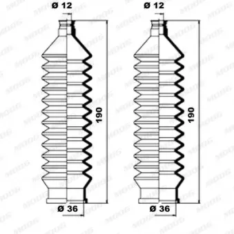 Jeu de joints-soufflets, direction MOOG OEM 1661562