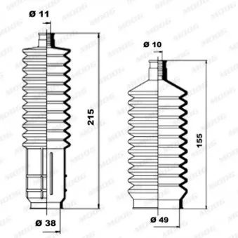 Jeu de joints-soufflets, direction MOOG OEM 406619