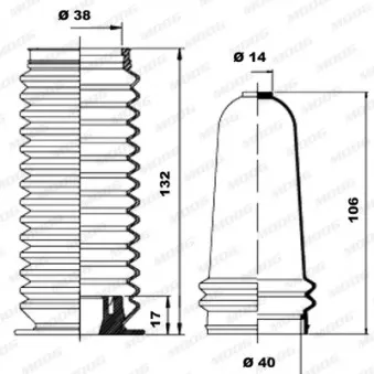Jeu de joints-soufflets, direction MOOG OEM 9451076880