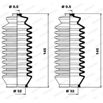 Jeu de joints-soufflets, direction MOOG K150096