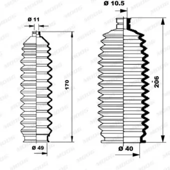 MOOG K150102 - Jeu de joints-soufflets, direction
