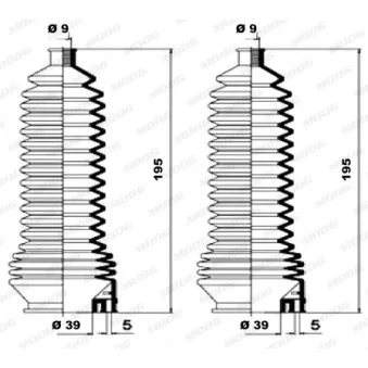 Jeu de joints-soufflets, direction MOOG OEM 7701469564