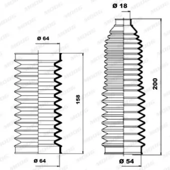 Jeu de joints-soufflets, direction MOOG OEM 4D0419831E