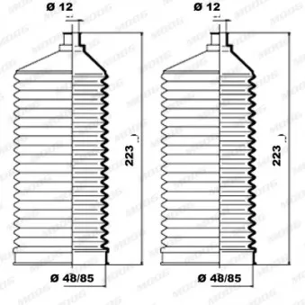 Jeu de joints-soufflets, direction MOOG OEM 1684630296