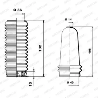 Jeu de joints-soufflets, direction MOOG OEM 9451076780
