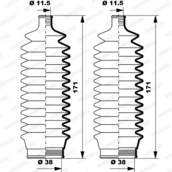 Jeu de joints-soufflets, direction MOOG [K150164]