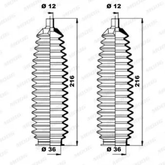 Jeu de joints-soufflets, direction MOOG OEM 482036F610