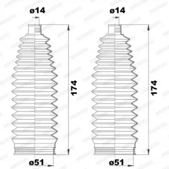Jeu de joints-soufflets, direction MOOG OEM 4553552010