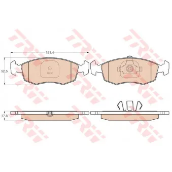 Jeu de 4 plaquettes de frein avant TRW OEM 7087426