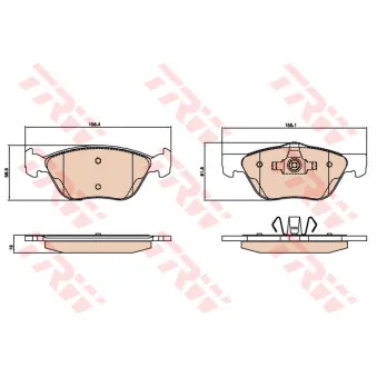 Jeu de 4 plaquettes de frein arrière TRW OEM 7087744