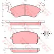 Jeu de 4 plaquettes de frein avant TRW [GDB234]