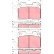 Jeu de 4 plaquettes de frein arrière TRW [GDB3104]