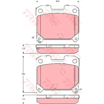 Jeu de 4 plaquettes de frein arrière TRW OEM 0449232012