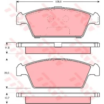 Jeu de 4 plaquettes de frein avant TRW OEM 5520050850