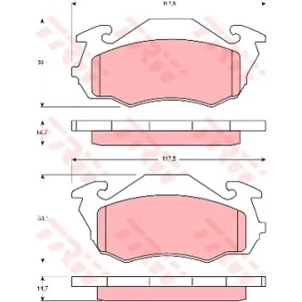 Jeu de 4 plaquettes de frein avant TRW OEM 26290TA070