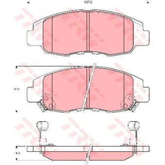 Jeu de 4 plaquettes de frein avant TRW OEM 45022S10010