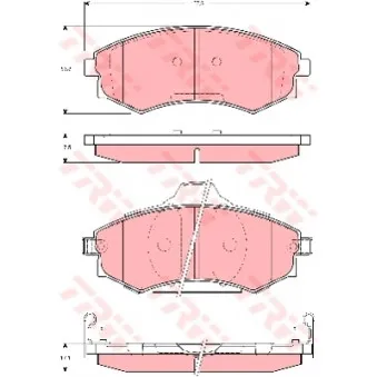 Jeu de 4 plaquettes de frein avant TRW OEM 581013CA20
