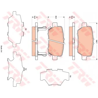 Jeu de 4 plaquettes de frein arrière TRW GDB3512 pour HONDA LEGEND 3.7 VTEC V6 4WD - 295cv