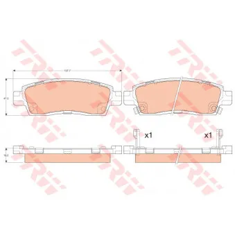 Jeu de 4 plaquettes de frein arrière TRW GDB4455 pour CHEVROLET TRAILBLAZER 4.2 AWD - 295cv