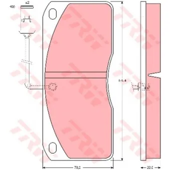 Jeu de 4 plaquettes de frein avant TRW OEM 1906297