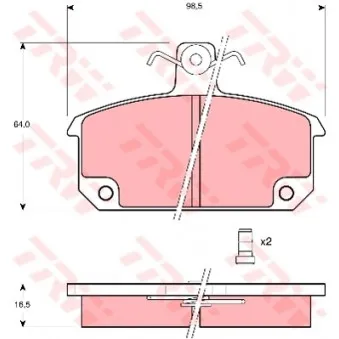 Jeu de 4 plaquettes de frein avant TRW OEM 05P196