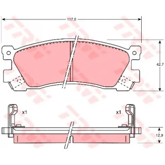 Jeu de 4 plaquettes de frein arrière TRW OEM HF392648Z