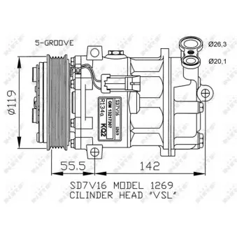 Compresseur, climatisation NRF OEM 10-0093
