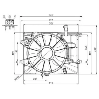 Ventilateur, refroidissement du moteur NRF OEM 253803x000