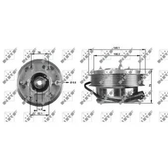 NRF 49704 - Embrayage, ventilateur de radiateur