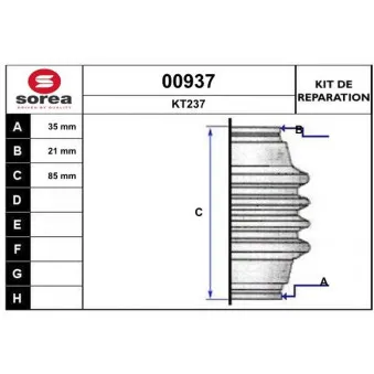 Soufflets de cardan avant SNRA [00937]