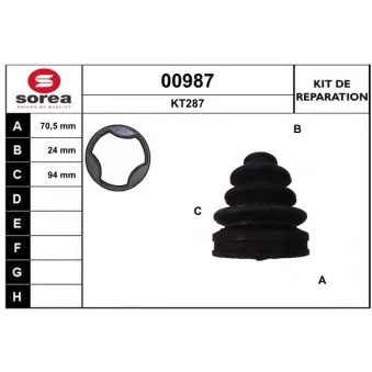 SNRA 00987 - Soufflets de cardan avant