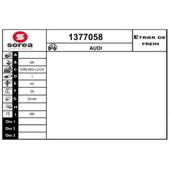SNRA 1377058 - Étrier de frein
