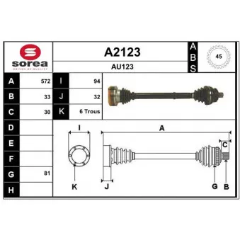 SNRA A2123 - Arbre de transmission