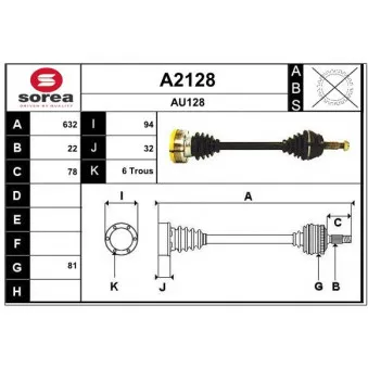 SNRA A2128 - Arbre de transmission