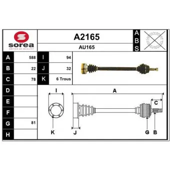 SNRA A2165 - Arbre de transmission