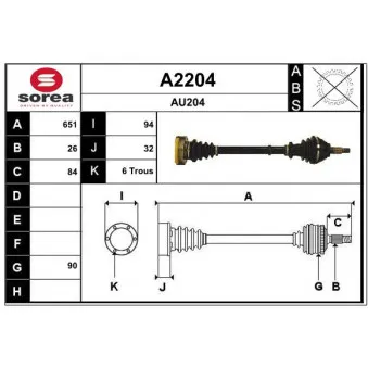 SNRA A2204 - Arbre de transmission