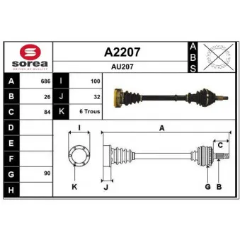 SNRA A2207 - Arbre de transmission