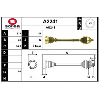 SNRA A2241 - Arbre de transmission