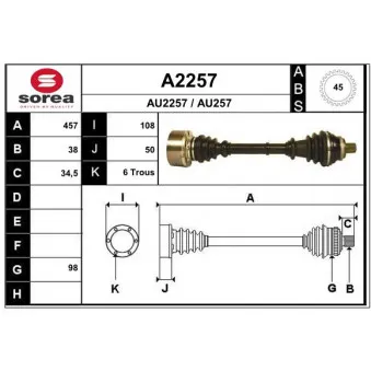 SNRA A2257 - Arbre de transmission