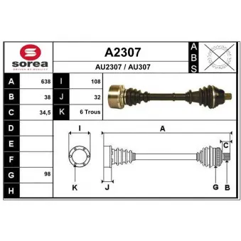 SNRA A2307 - Arbre de transmission