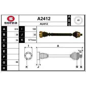 SNRA A2412 - Arbre de transmission