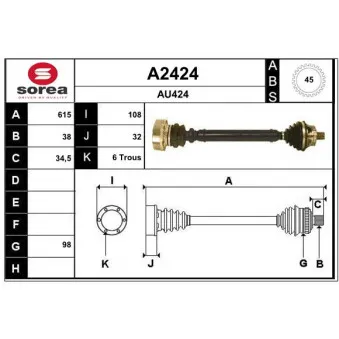 SNRA A2424 - Arbre de transmission